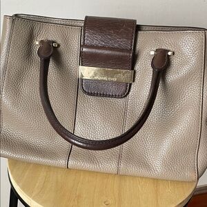 Michael Kors Taupe and Dark Brown Satchel